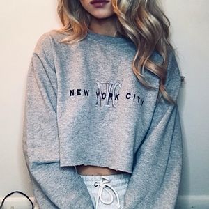 New York City cropped crew neck